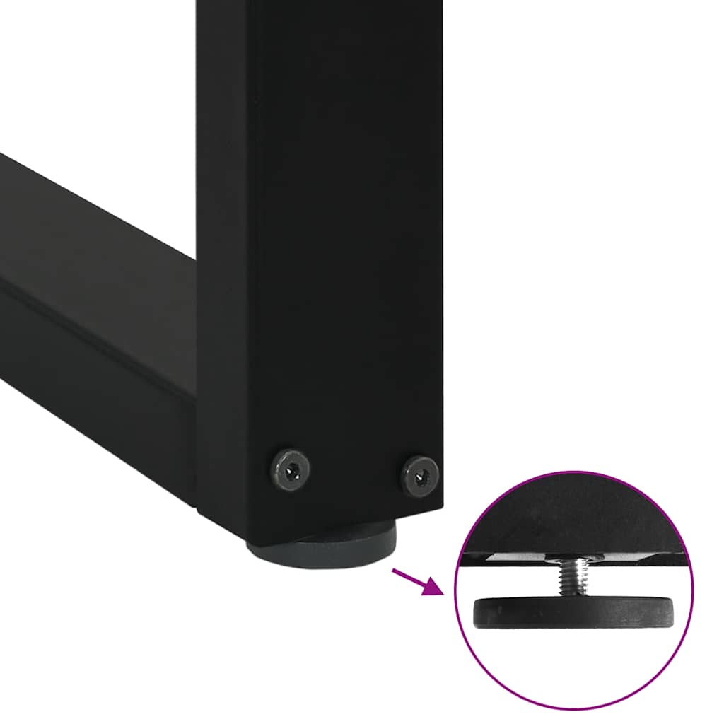 spisebordsben U-formet 2 stk. sort 60 x (72-73) cm stål