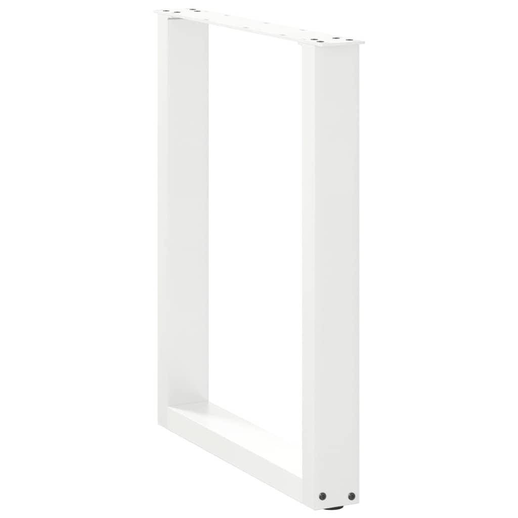 spisebordsben U-formet 2 stk. hvid 60 x (72-73) cm stål