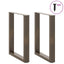 spisebordsben U-formet 2 stk. naturstål 60 x (72-73) cm stål