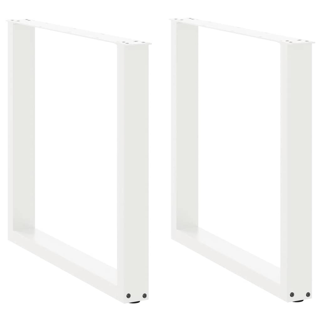spisebordsben U-formet 2 stk. hvid 80x(72-73) cm stål