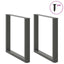 spisebordsben U-formet 2 stk. antracit 80x(72-73) cm stål