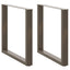 spisebordsben U-formet 2 stk. naturstål 80x(72-73) cm stål