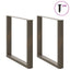 spisebordsben U-formet 2 stk. naturstål 80x(72-73) cm stål