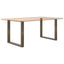 spisebordsben U-formet 2 stk. naturstål 80x(72-73) cm stål