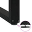 spisebordsben U-formet 2 stk. sort 90 x (72-73) cm stål