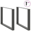 spisebordsben U-formet 2 stk. antracit 100x(72-73) cm stål