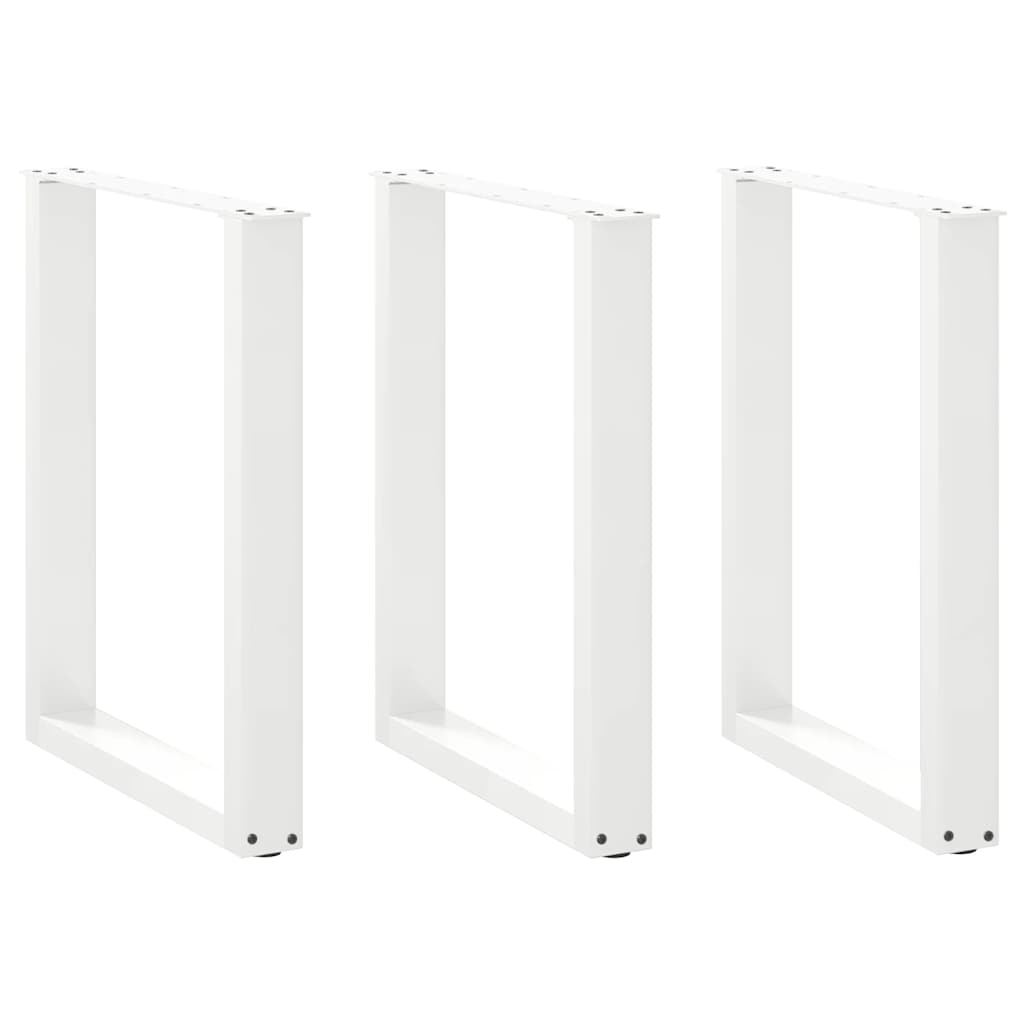 spisebordsben U-formet 3 stk. hvid 70 x (72-73) cm stål