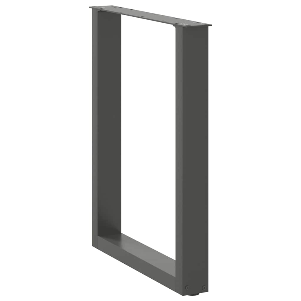 spisebordsben U-formet 3 stk. antracit 70 x (72-73) cm stål
