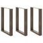 spisebordsben U-formet 3 stk. naturstål 70 x (72-73) cm stål