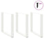 spisebordsben U-formet 3 stk. hvid 80x(72-73) cm stål