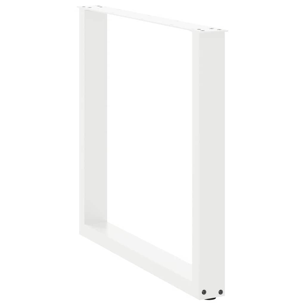 spisebordsben U-formet 3 stk. hvid 80x(72-73) cm stål