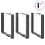 spisebordsben U-formet 3 stk. antracit 80x(72-73) cm stål