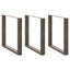 spisebordsben U-formet 3 stk. naturstål 80x(72-73) cm stål