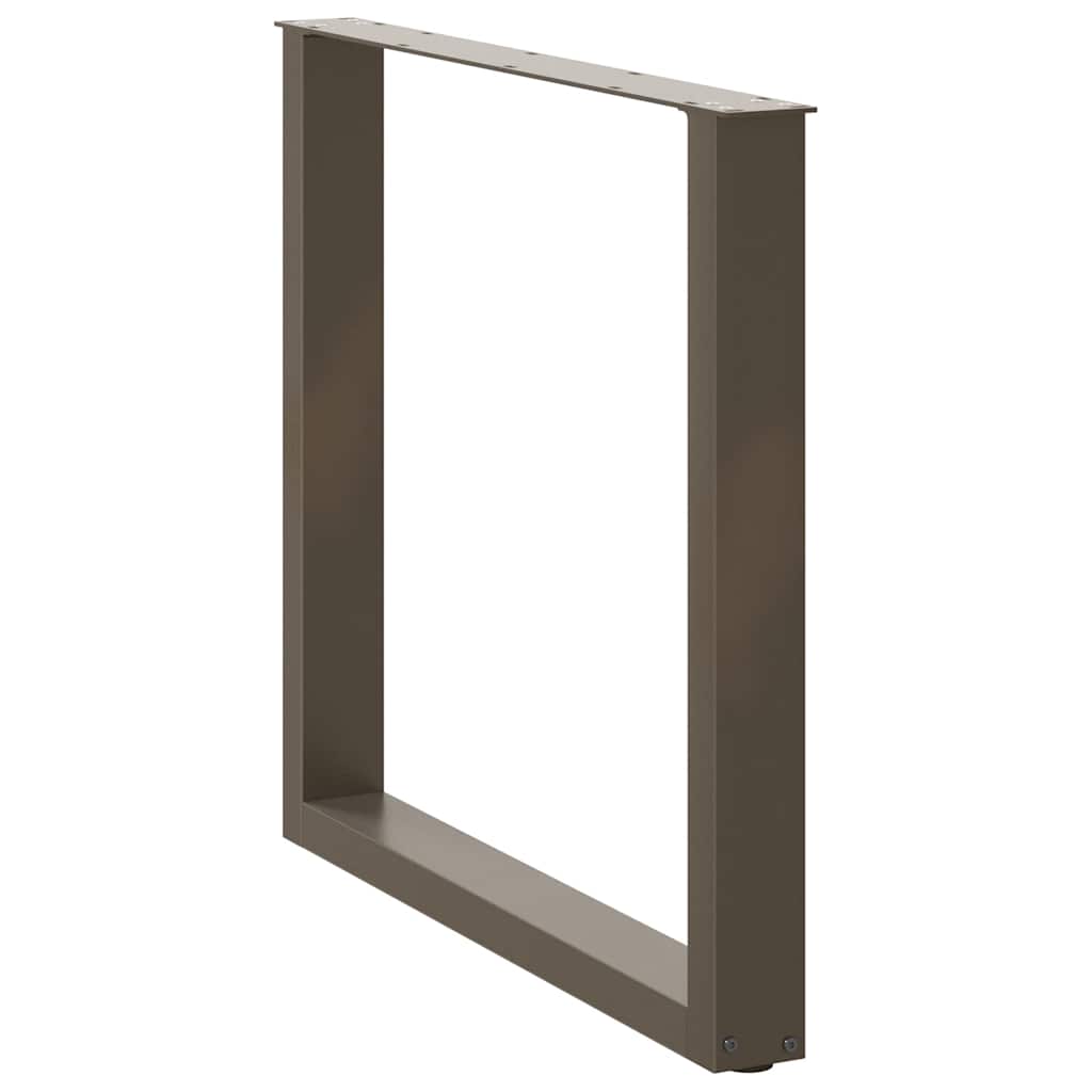 spisebordsben U-formet 3 stk. naturstål 80x(72-73) cm stål