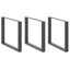 spisebordsben U-formet 3 Stk. antracit 100x(72-73) cm stål