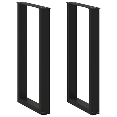 barbordsben U-formet 2 stk. sort 40x(90-91) cm stål