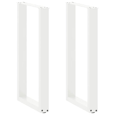 barbordsben U-formet 2 stk. hvid 40x(90-91) cm stål