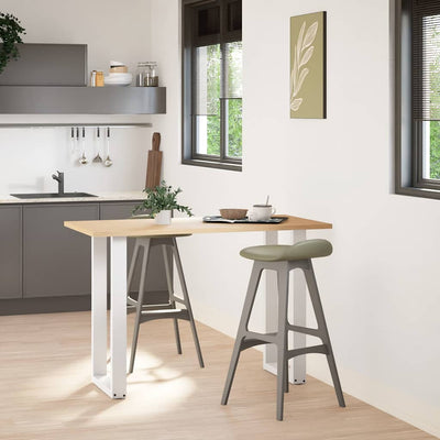 barbordsben U-formet 2 stk. hvid 40x(90-91) cm stål
