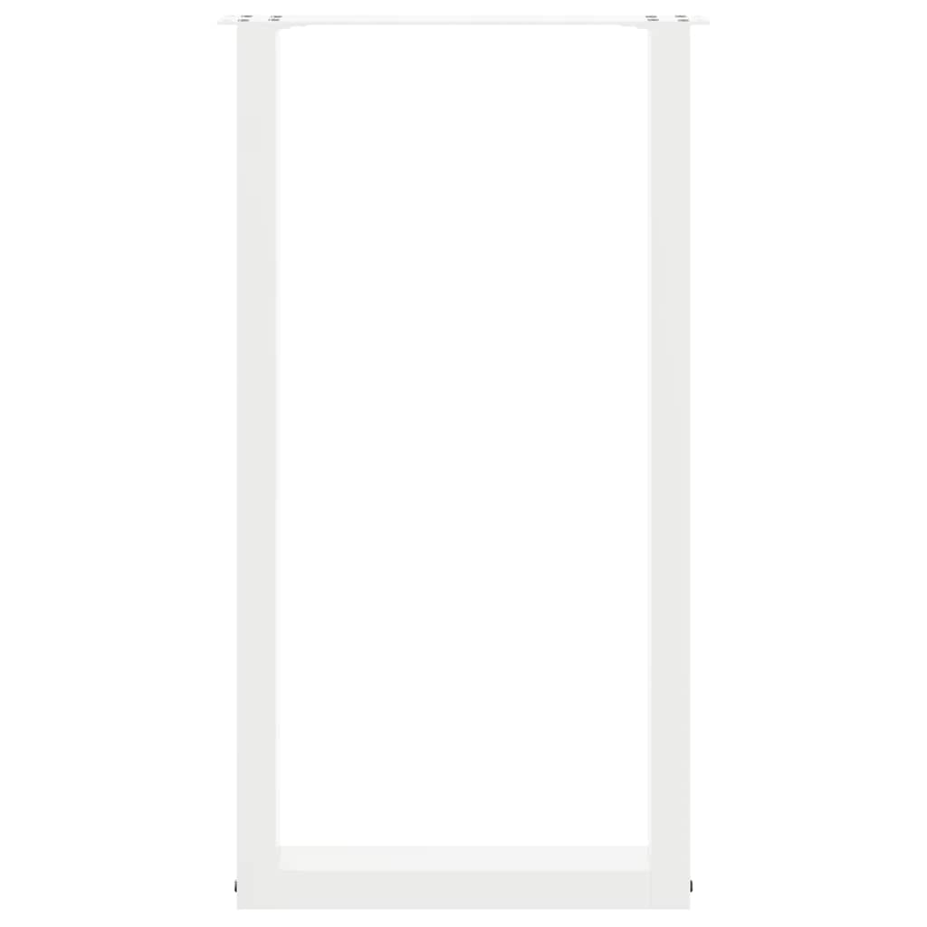 barbordsben U-formet 2 stk. hvid 40x(90-91) cm stål