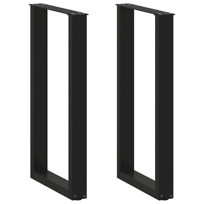 barbordsben U-formet 2 stk. sort 50x(90-91) cm stål
