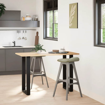 barbordsben U-formet 2 stk. sort 50x(90-91) cm stål