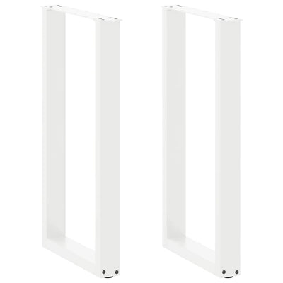 barbordsben U-formet 2 stk. hvid 50x(90-91) cm stål