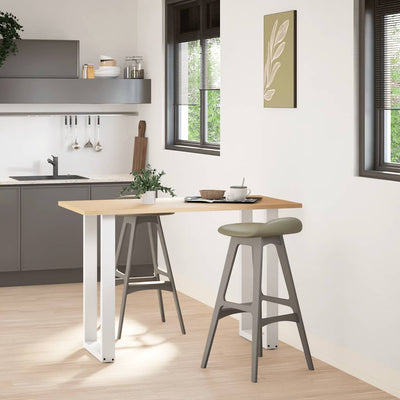 barbordsben U-formet 2 stk. hvid 50x(90-91) cm stål