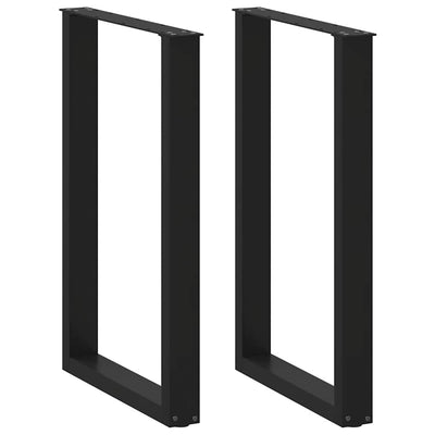 barbordsben U-formet 2 stk. sort 60x(90-91) cm stål