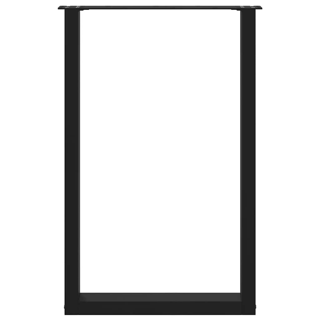 barbordsben U-formet 2 stk. sort 60x(90-91) cm stål