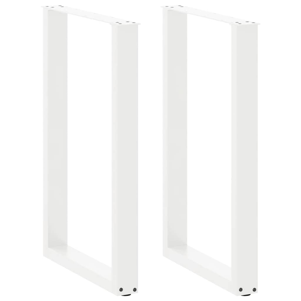 barbordsben U-formet 2 stk. hvid 60x(90-91) cm stål