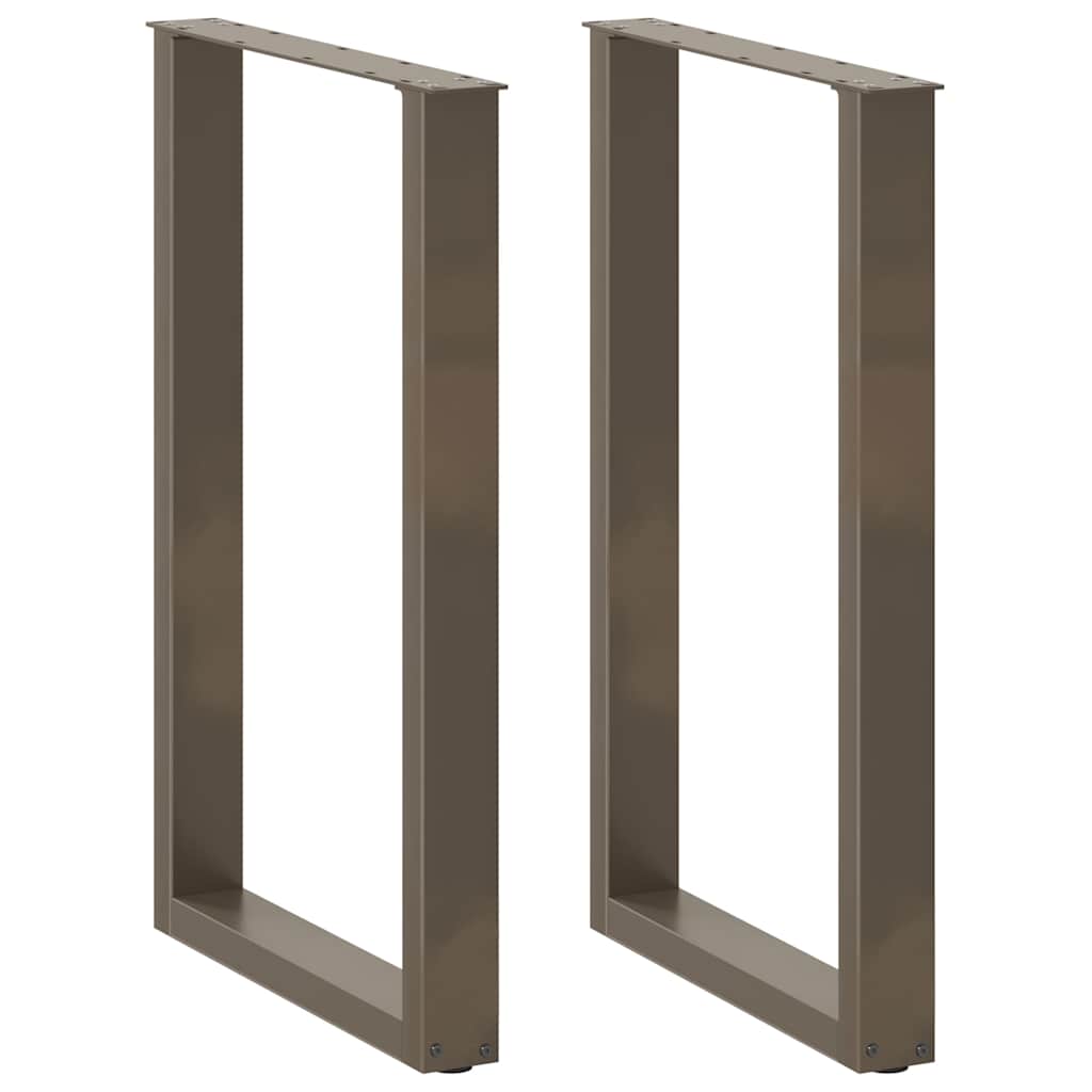 barbordsben U-formet 2 stk. naturstål 60x(90-91) cm stål