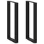 barbordsben U-formet 2 stk. sort 40x(100-101) cm stål