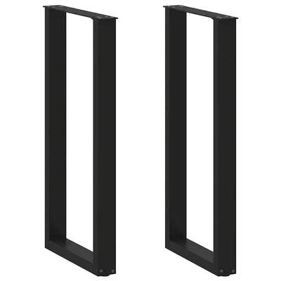 barbordsben U-formet 2 stk. sort 40x(100-101) cm stål