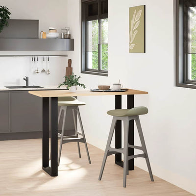 barbordsben U-formet 2 stk. sort 40x(100-101) cm stål
