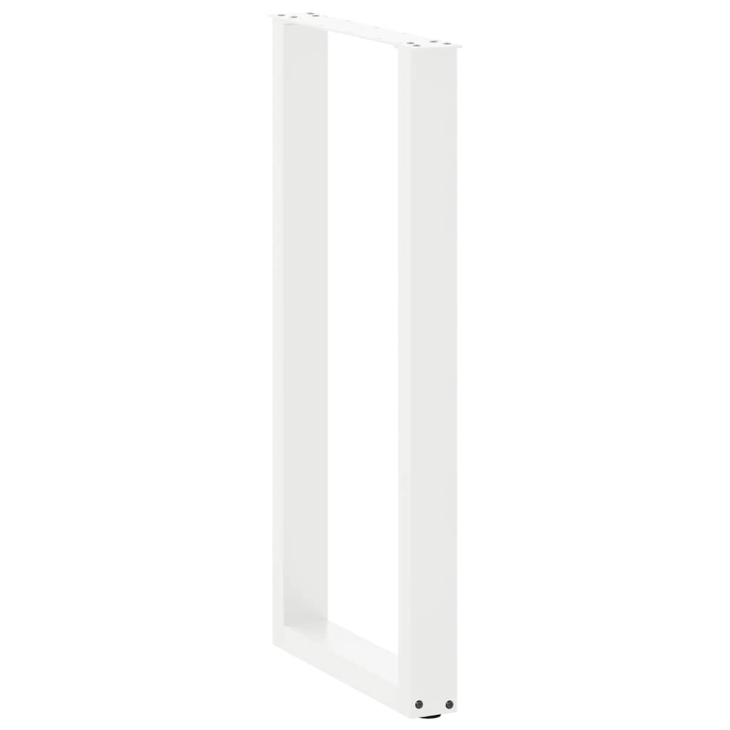 barbordsben U-formet 2 stk. hvid 40x(100-101) cm stål