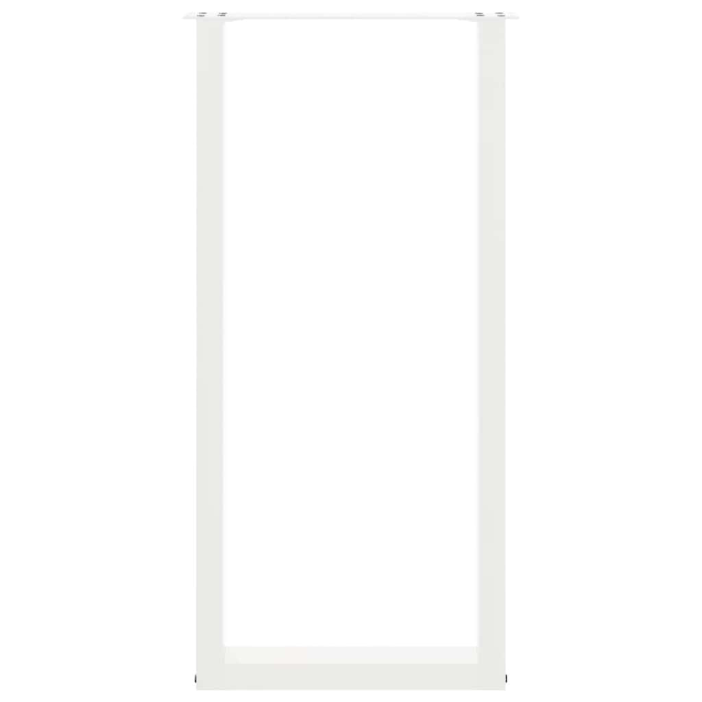 barbordsben U-formet 2 stk. hvid 40x(100-101) cm stål