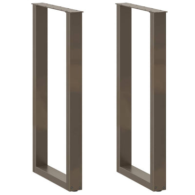 barbordsben U-formet 2 stk. naturstål 40x(100-101) cm stål