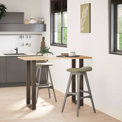 barbordsben U-formet 2 stk. naturstål 40x(100-101) cm stål