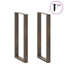 barbordsben U-formet 2 stk. naturstål 40x(100-101) cm stål