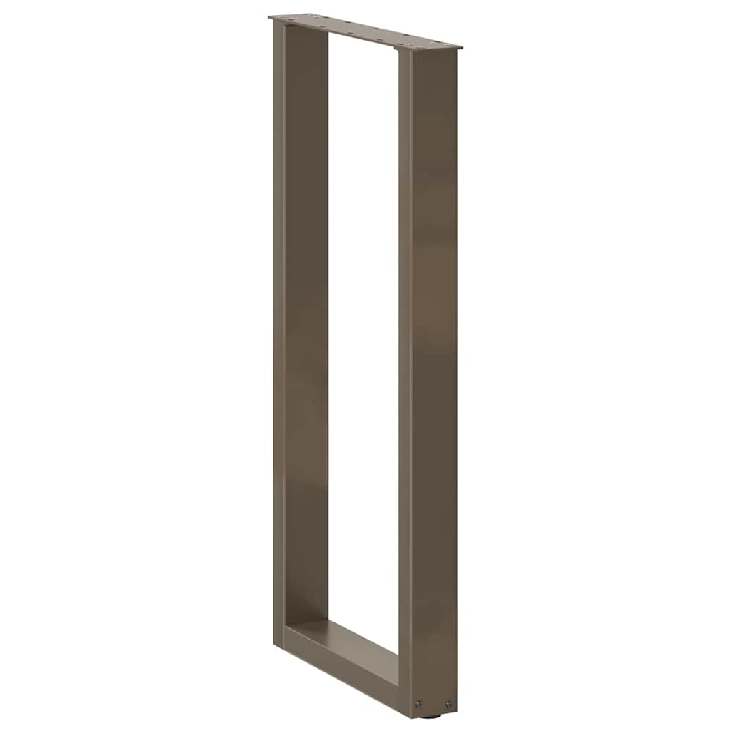 barbordsben U-formet 2 stk. naturstål 40x(100-101) cm stål