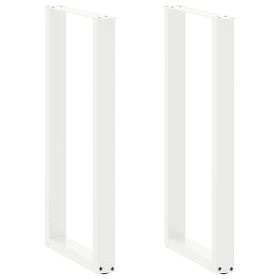 barbordsben U-formet 2 stk. hvid 50x(100-101) cm stål