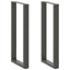 barbordsben U-formet 2 stk. antracit 50x(100-101) cm stål