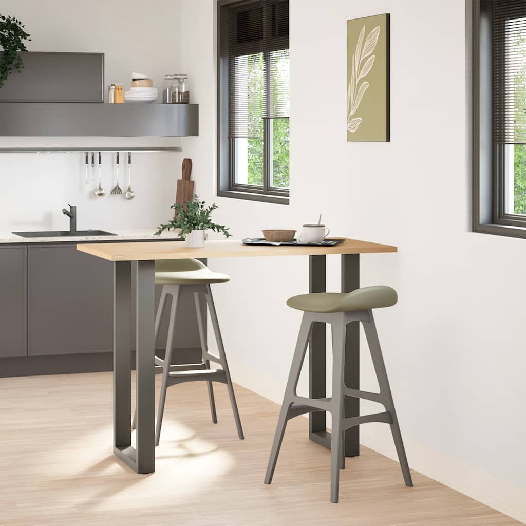 barbordsben U-formet 2 stk. antracit 50x(100-101) cm stål