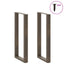 barbordsben U-formet 2 stk. naturstål 50x(100-101) cm stål