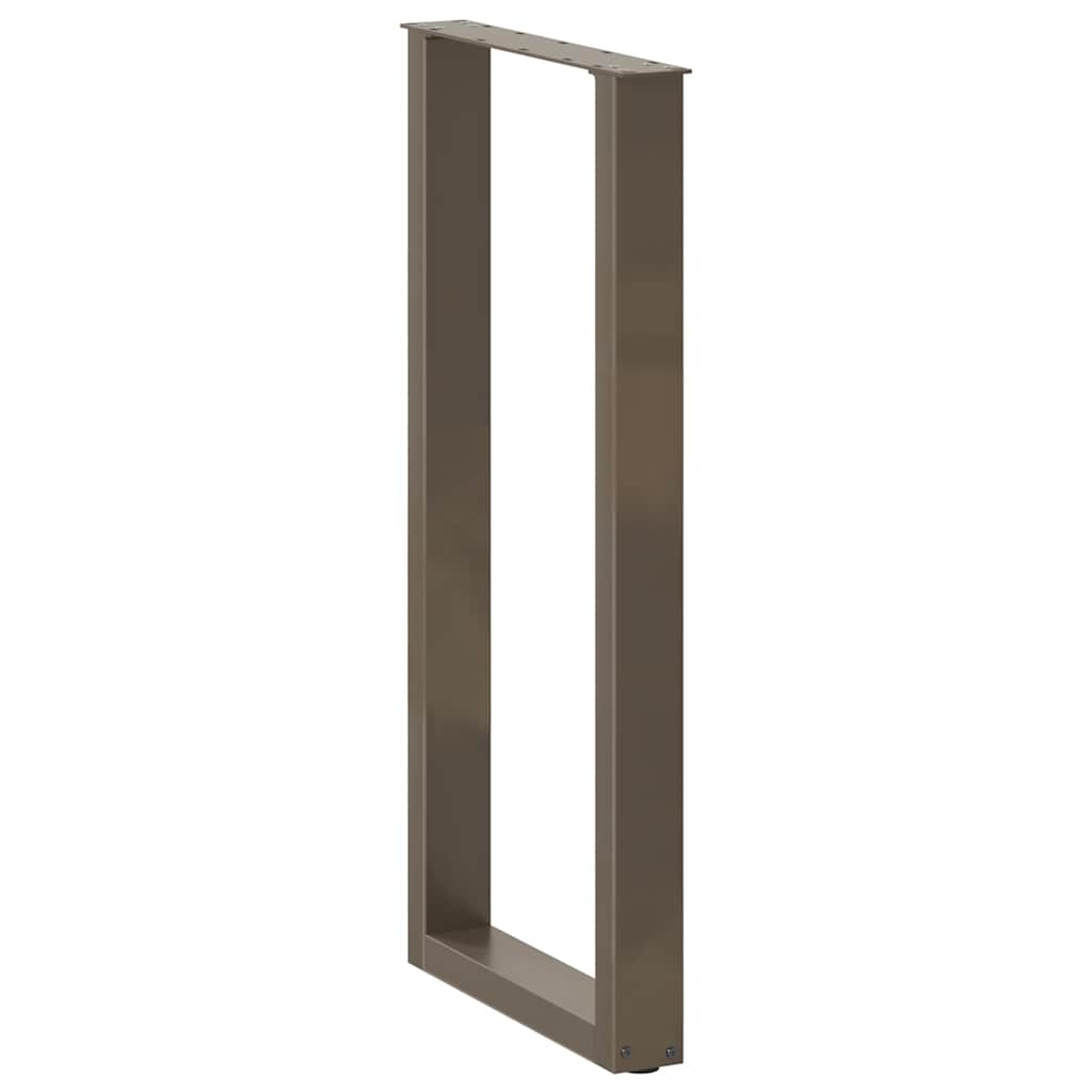 barbordsben U-formet 2 stk. naturstål 50x(100-101) cm stål