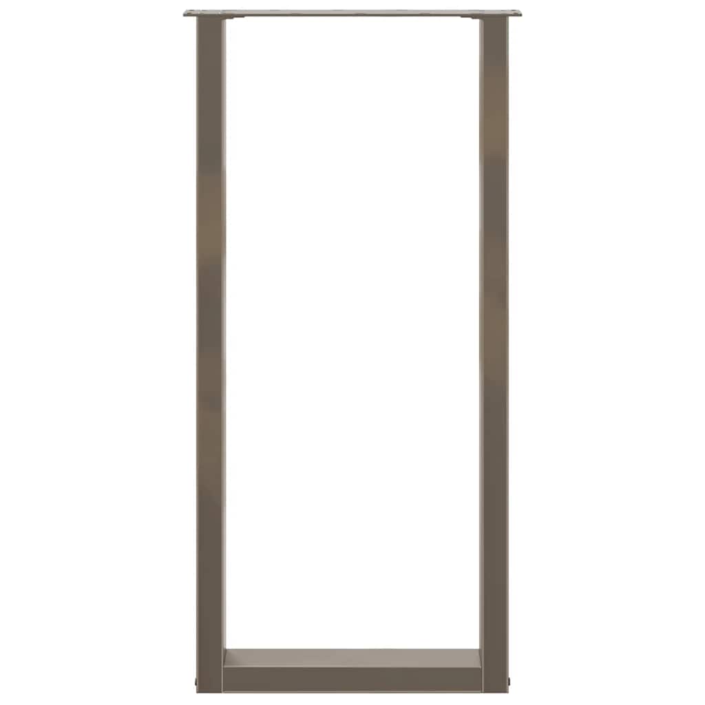 barbordsben U-formet 2 stk. naturstål 50x(100-101) cm stål