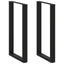 barbordsben U-formet 2 stk. sort 60x(100-101) cm stål