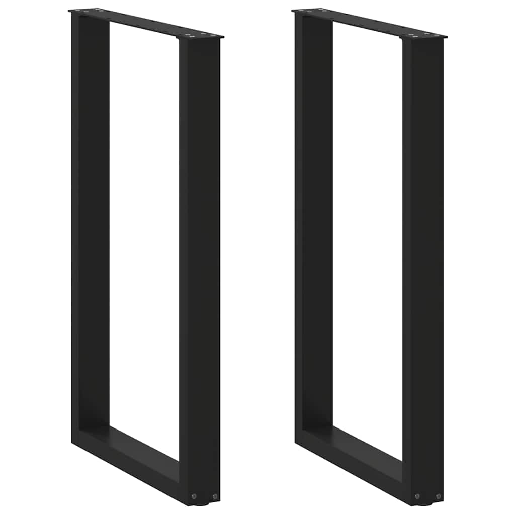 barbordsben U-formet 2 stk. sort 60x(100-101) cm stål billede