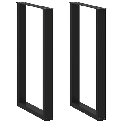 barbordsben U-formet 2 stk. sort 60x(100-101) cm stål
