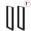 barbordsben U-formet 2 stk. sort 60x(100-101) cm stål